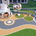 Modern children's play area children's amusement park 3d model