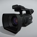 Professional Black Panasonic Camcorder With Large Lens And Control Buttons Interface Ports