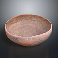 Ancient Hand Carved Terracotta Bowl With Textured Surface And Earthy Tones