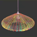 White Woven Mesh Modern Lighting Combination With Dome Shaped Pendant Design