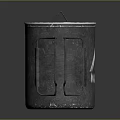 Black Metal Mug With Lid And Handle For Daily Household Use