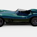 Green Classic Open Top Sports Car With Streamlined Bodywork And Vintage Design
