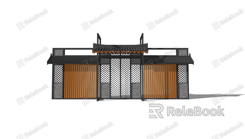 New Chinese-style Gate Entrance model