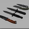 Tactical Weapons Collection Featuring Different Designed Knives With Colored Handles And Sharp Blades 3d model