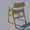 Light Wood Chair With Armrests White Cushion And Footrest Simple Design