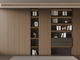 Italian Minimalist Bookcase 3d model