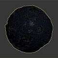 Volcanic Black Sphere With Glowing Orange Lava Cracks And Rough Surface