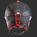 LIVEX Black Red Ski Helmet With Ventilated Mesh Padding And Adjustable Strap 3d model