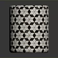 Modern Decorative Container With Black White Geometric Pattern For Home Decor