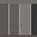 Multiple Wooden Gray White Hinged Doors In Modern Home Interior Design 3d model