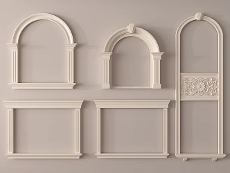 French style door cover French style pass cover door opening 3d model