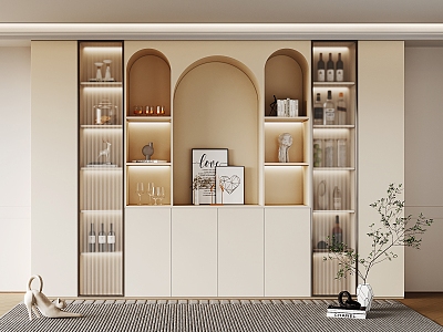 Modern Wine Cabinet Cream Wine Cabinet model