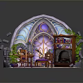 Magic Desk Magic Table Medieval Item Medieval Table Magic Item Magic Item Magic Item Medicine Bottle 3d model