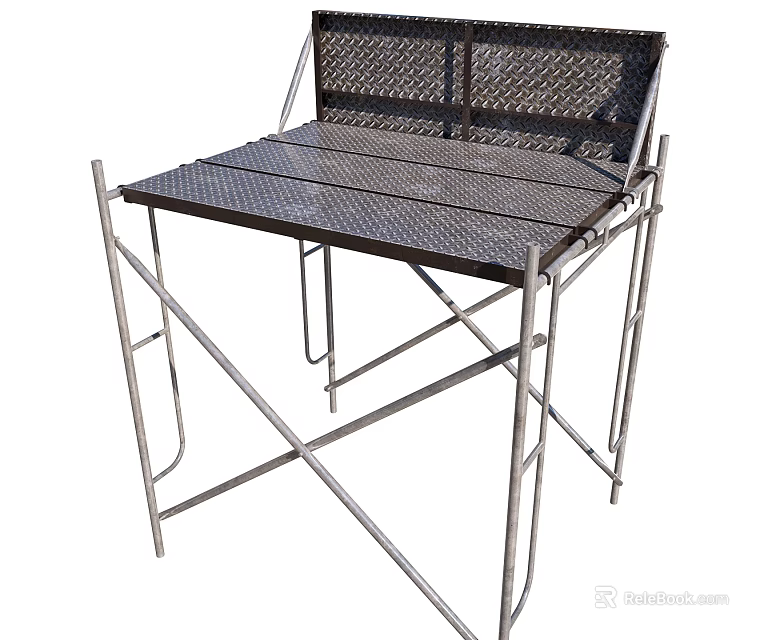 Sturdy Metal Frame Workbench With Mesh Top And Folding Structure Design 3d model 