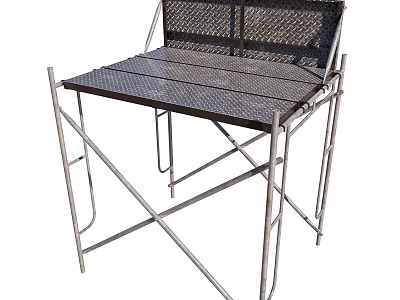 Sturdy Metal Frame Workbench With Mesh Top And Folding Structure Design 3d model