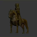 Ancient Terracotta Game Character Design Featuring Rider On Brown Horse Sculpture