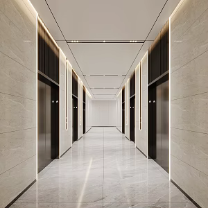 modern elevator hall elevator car 3d model