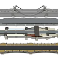 Bridge Structural Design Multiple Views With Lane Layout And Support Towers 3d model
