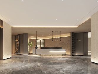 New Chinese Reception Lobby 3d model