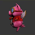 Adorable Pink Pig Characters With Different Costumes Wings And Lightning Accessories