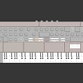 Lego Bricks Constructed Musical Instrument Keyboard With Knobs White Keys And Black Stand