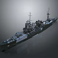 Historical Vintage Battleship Model With Turrets Masts And Detailed Deck Structures 3d model