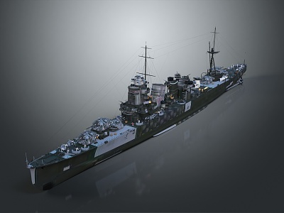 modern warship ship warship 3d model