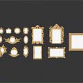 Golden Framed Mirrors And Picture Frames With Ornate Borders In Various Styles
