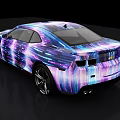 Vibrant Colorful Sports Car With Sleek Design And Custom Paint Finish