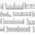 New Chinese Guardrail Stone Railing Stone Railing Stone Railing Stone Railing Stone Railing Stone Railing Marble Railing Fence 3d model