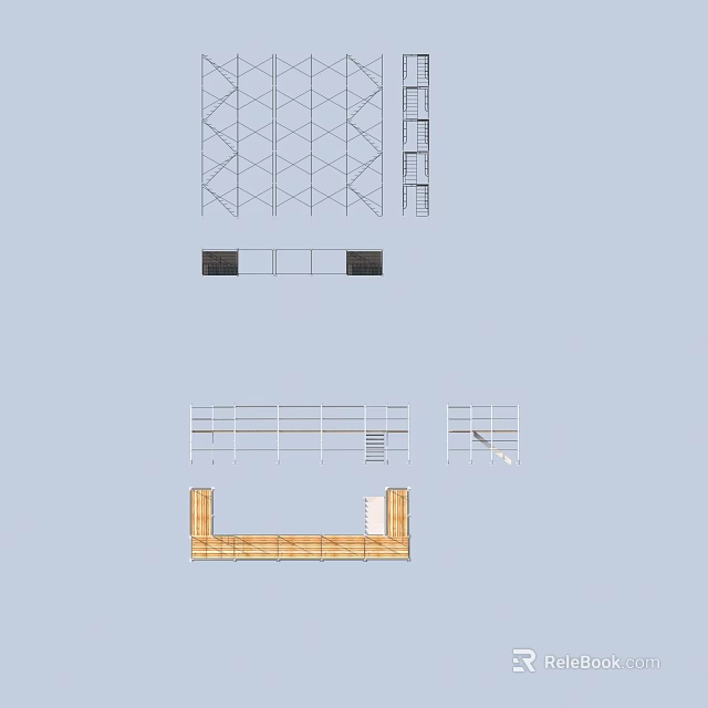 Detailed Scaffolding Structure Design With Metal Frame And Platform Components 3d model 