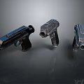 Black Handguns Various Models On Display With Metallic Finish And Modern Design
