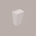White Modern Pedestal Washbasin Featuring Sleek Design and Smooth Finish