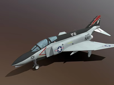 US Navy VT-82 Jet Aircraft With American Insignia And Detailed Design 3d model