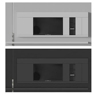 Folia TV background wall Minimalist TV wall 3d model