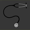 Essential Daily Necessities Stethoscope With Black Flexible Tube And Shiny Silver Chest Piece