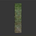 Green Mossy Brick Arch Structure With Textured Surface And Gray Background 3d model