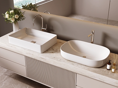 Cream wind counter basin wash basin model