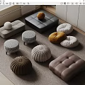 Modern sofa stool 3d model