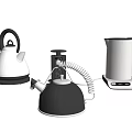 Modern Kitchen Appliances Featuring Electric Kettles In Black Silver And White Designs