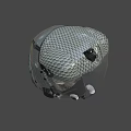 Futuristic Metallic Honeycomb Helmet With Visor Breathing Tube And Skull Interior