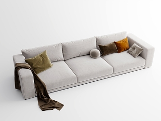 Modern three-seat sofa multiplayer sofa 3d model