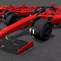 Red F1 Race Car With Streamlined Body Large Racing Wheels On Gravel