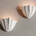 Shell gypsum wall lamp-Ji ancient style wall lamp 3d model
