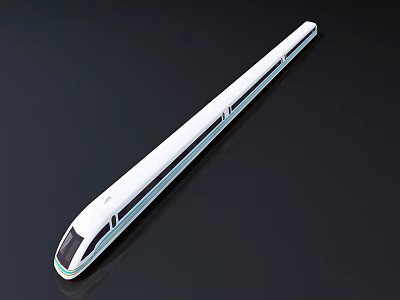 White High Speed Train With Streamlined Front And Sleek Aerodynamic Design 3d model
