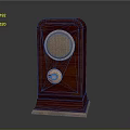 Classic Vintage Radio With Wooden Case Circular Speaker And Brass Knob