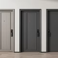 Modern Hinged Doors in Different Colors for Contemporary Home Interior Design 3d model