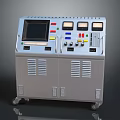 Industrial Control Equipment With Display Screen Meters Buttons And Mobile Wheels