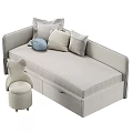 Cozy Sofa With Storage Drawers Plaid Fabric Pillows And Bear Shaped Chair