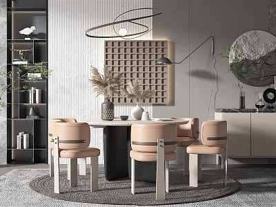 Modern Restaurant Dining Table and Chair Sideboard Restaurant Chandelier model